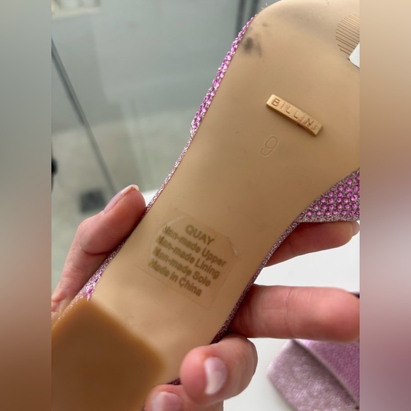 Billini Quay Pink Rhinestone Mid Stiletto Heeled Sandals NWT - Picture 6 of 11